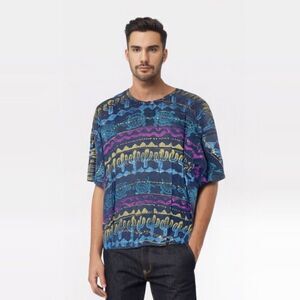 Vintage 90s One Size EZL T-Shirt Hand Painted AOP Cactus Desert Faded Relaxed